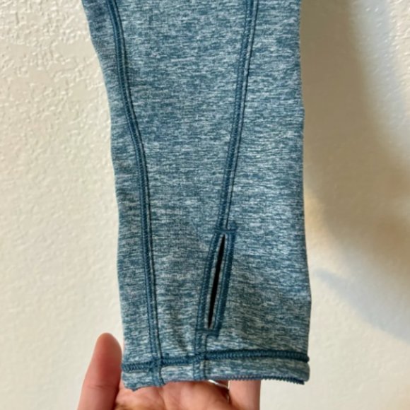 Lululemon SZ 8 Heathered Blue Always Alert 1/2 Zip Collared Jacket Reflective - Picture 8 of 10